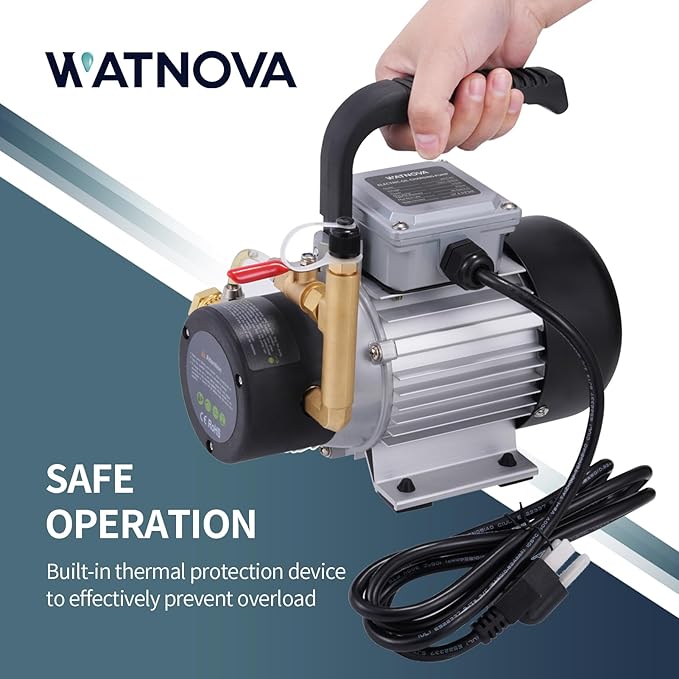 WATNOVA Portable Electric Refrigeration Oil Pump - HVAC Oil Pump Tool for Commercial Systems | Exceed The Efficiency of Hand Pump | Compact Design with High-Precision Gear Pump & Turbo Boost