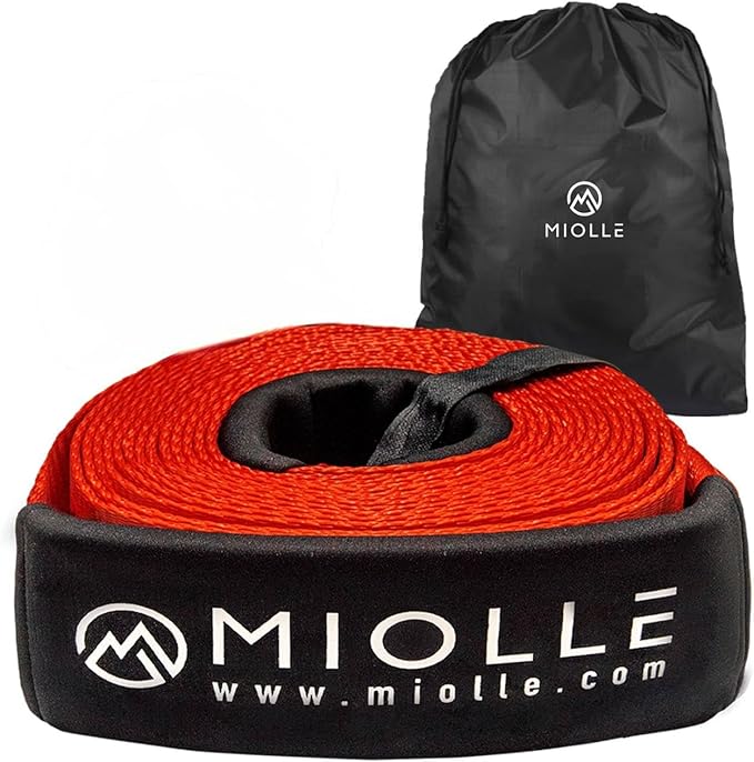 MiolleGear Tow Strap 2”x20’- 20990 lbs MBS (Lab Tested) Recovery Strap Kit Includes: Tow Rope, Storage Case
