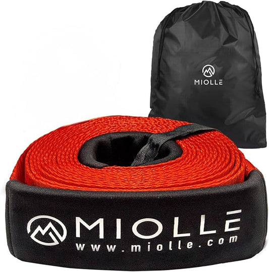 MiolleGear Tow Strap 2”x20’- 20990 lbs MBS (Lab Tested) Recovery Strap Kit Includes: Tow Rope, Storage Case