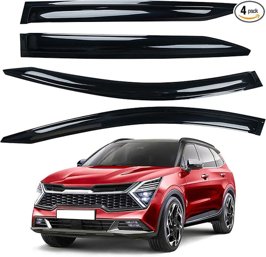 AUXKO Window Rain Guard for Kia Sportage 2023 2024 2025 2026 LX EX SX Prestige X-Pro X-Line Tape-On Shatterproof Sun Smoke Guard Vent Visor Side Wind Deflectors Accessories for Kia Sportage 2023-2026