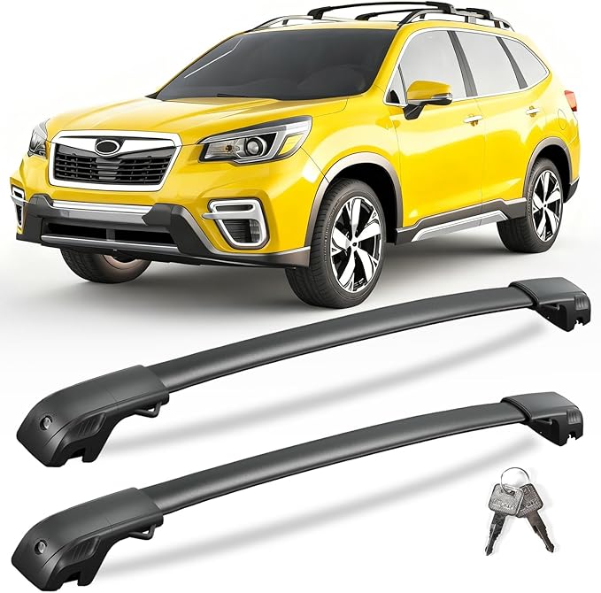 KINGGERI 300lbs Roof Rack Cross Bars Compatible with Subaru Forester 2014-2026 with Raised Side Rails (Not for Wilderness), Lockable Heavy Duty Aluminum Roof Rails Crossbars Luggage SUV Accessories