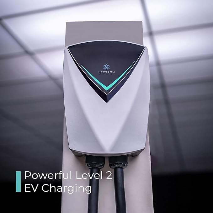 Lectron Electric Vehicle Charging Station (WiFi) 48 Amp with App Control - Powerful Level 2 EV Charger (240V) with NEMA 14-50 Plug/Hardwired - V-Box Pro Compatible with All J1772 Evs