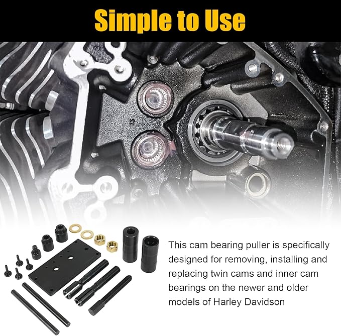 Inner Cam Bearing Installer and Puller Tools Replacement for Harley Davidson 88 93 96 103 110 All Twin Cam 1999-newer Inner Twin Camshaft Bearing Remove Installer with Puller Tool