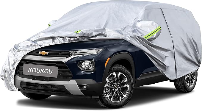Koukou 6 Layers Car Cover Custom Fit Chevy Trailblazer from 2020 to 2025, Waterproof All Weather for Automobiles, Sun Rain Dust Snow Protection. (Ships from US Warehouse, Arrive Within 3-7 Days)