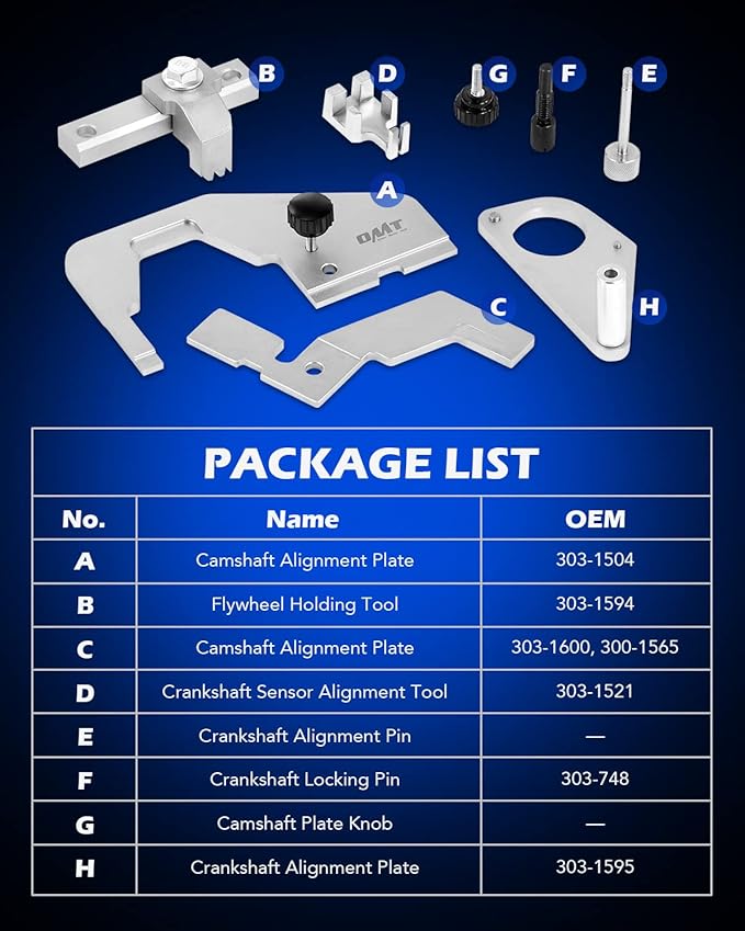 Orion Motor Tech Engine Camshaft Timing Locking Tool Set, Compatible with Jaguar Land Rover Evoque Ford Focus 2.0 EcoBoost, 303-748 Engine Timing Tool Cam Timing Locking Tool Kit