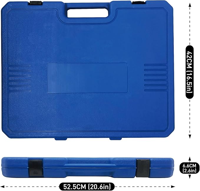 MacWork 65 Piece 1/2-Inch Drive Impact Socket Set, SAE 3/8" to 1-1/4", Metric 10-24mm, Deep & Shallow, CR-V Alloy Steel, Adapters, Extension Bars, Ratchet Handle