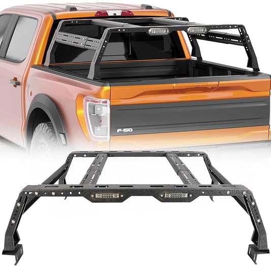 Truck Bed Racks Compatible with Dodge Ram 1500,Tacoma,Tundra,Jeep Gladiator JT, Chevy Silverado,Chevrolet Colorado,Ford Ranger,Frontier,Titan,Ford F-150 & Raptor,Overland Bed Rack for Truck