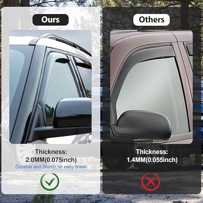 Nilight Window Rain Guards for Mazda CX-5 2017 2018 2019 2020 2021 2022 2023 2024 2025 Window Deflectors, Vent Window Visors-4 Pieces