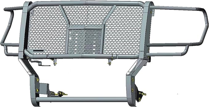 Black Horse RUGGED Heavy Duty Grille Brush Bumper Guard Modular Black Compatible with 2020-2023 GMC Sierra 2500 HD|2020-2023 GMC Sierra 3500 HD-RU-GMSI20-B