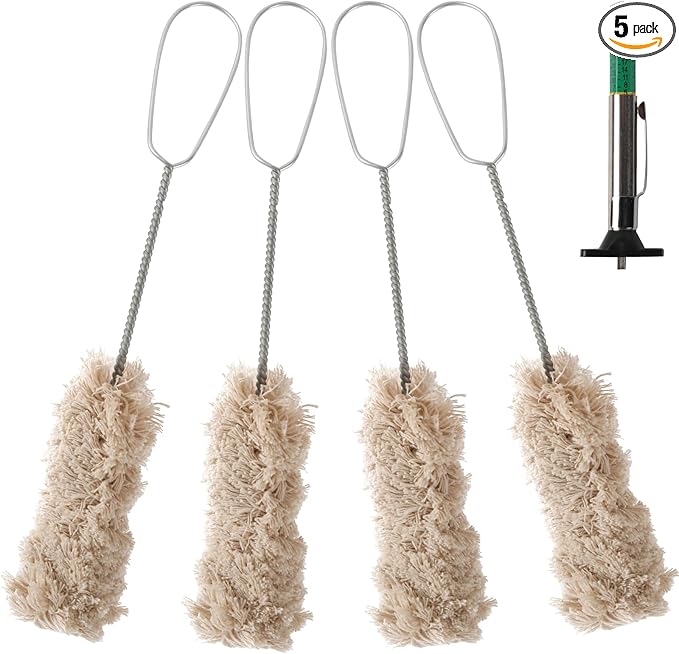 Extra Long Handle Tire Lubricant Brush Applicator Swab Set (Pack of 4), 12.5 Inch Long, Come with Tread Depth Gauge | Universal Fit for Most Common Lube Buckets