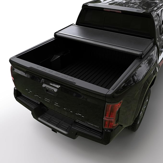 Soft Tri-Fold Truck Bed Tonneau Cover Compatible with 2016-2026 Toyota Tacoma w/OE Track System | 6'2" Bed (73.7") | CFST-022