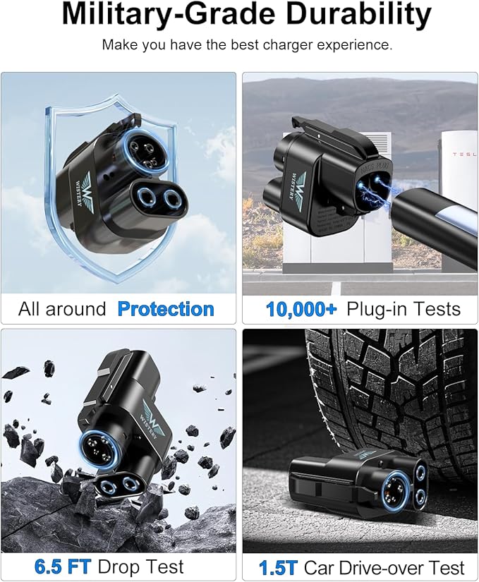 2025 Upgraded NACS to CCS Adapter [Max 500A 1000V],Tesla Supercharger to CCS1 Charger Adapter,Fast Charge Tesla Supercharger Adapter Compatible withFord,Rivian,GM,Volvo and Polestar