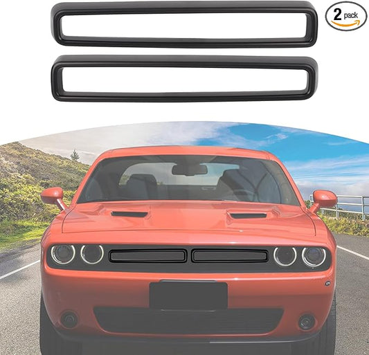 for Challenger Grille Insets Trim Cover Fit for Dodge Challenger 2015-2023 Matt Black Exterior Accessories 2pcs