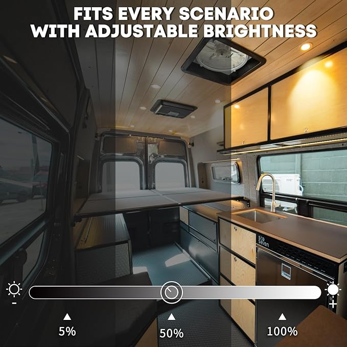 acegoo RV Recessed Ceiling Light 2-3/4” Full Aluminum 12V Dimmable LED Puck Light for Campervan Truck Caravan Boat Roof Under Cabinet Lighting, Flush Mount Cutout 2-1/4" (White,Warm White) 4 Pack