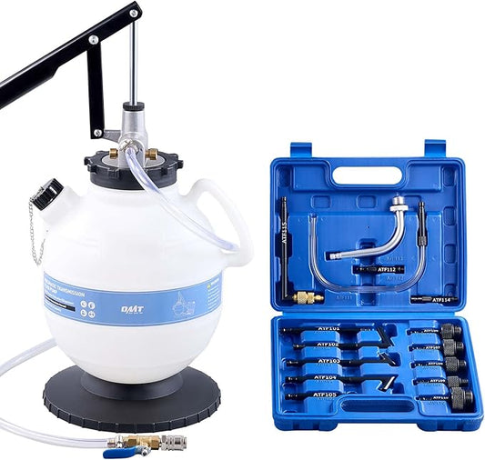 Orion Motor Tech 7.5L Transmission Fluid Pump, 2 Gallon Manual ATF Refill Kit Transmission Fluid Hand Pump Automotive, Transmission Fluid Transfer Pump, Transmission Fill Pump with 15 ATF Adapters