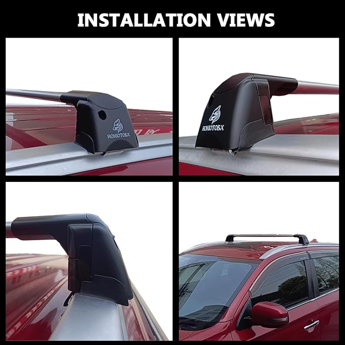 ROKIOTOEX Roof Rack Crossbars - Fit 2022– 2026 Lexus LX Flush Side Rail - Panoramic Sunroof - 220LBs Load Bar- Metal Locking Cap - Easy Install & Adjusting - Wind Noise Reduction Strip - Silver Coyote