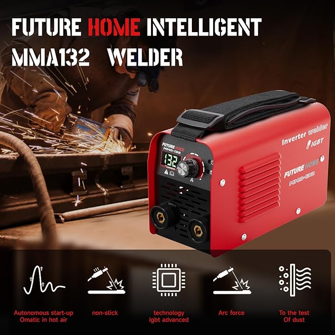120Amp ARC Welder 110V Stick/Inverter Welding Machine 2-in-1, Adjustable Current 20-120A, Large LED Digital Display, IGBT Inverter, MMA-132