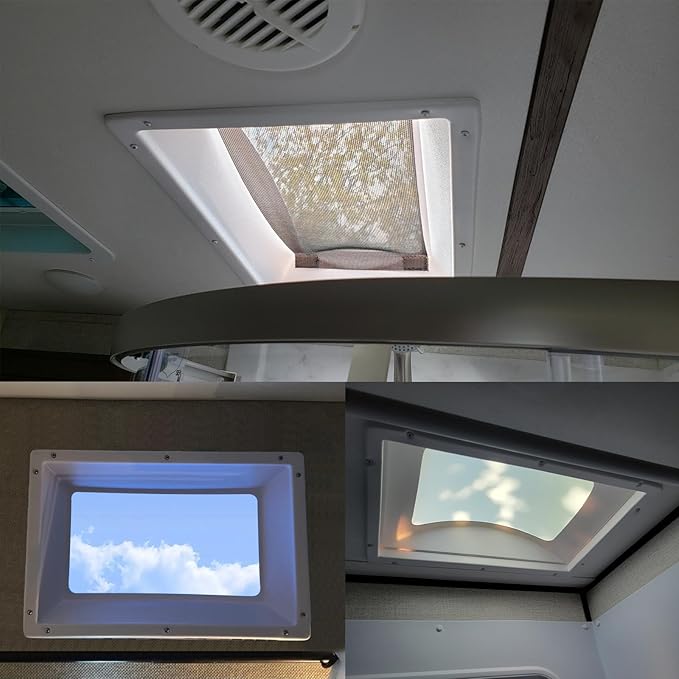 XMK RV Skylight Inner Dome, 14" x 22" x 4" RV Skylight Replacement Inner Dome with Clear Window for RV's Campers Food Trucks Shower Roof Opening, Include Screws