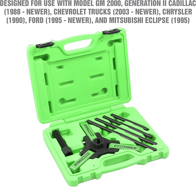 OEMTOOLS 25090 Harmonic Balancer Puller Kit, Adjustable 3-Jaw Puller Fits Most Late Model Vehicles, Forcing Screw Fits a 3/8” Square Drive, Includes 4 Forcing Rods