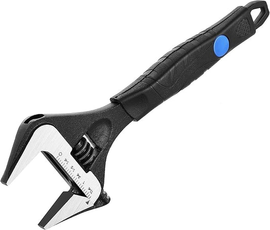 MAXPOWER 8 inch Adjustable Wrench, Wide Jaw Capacity 1.6" (40 mm)