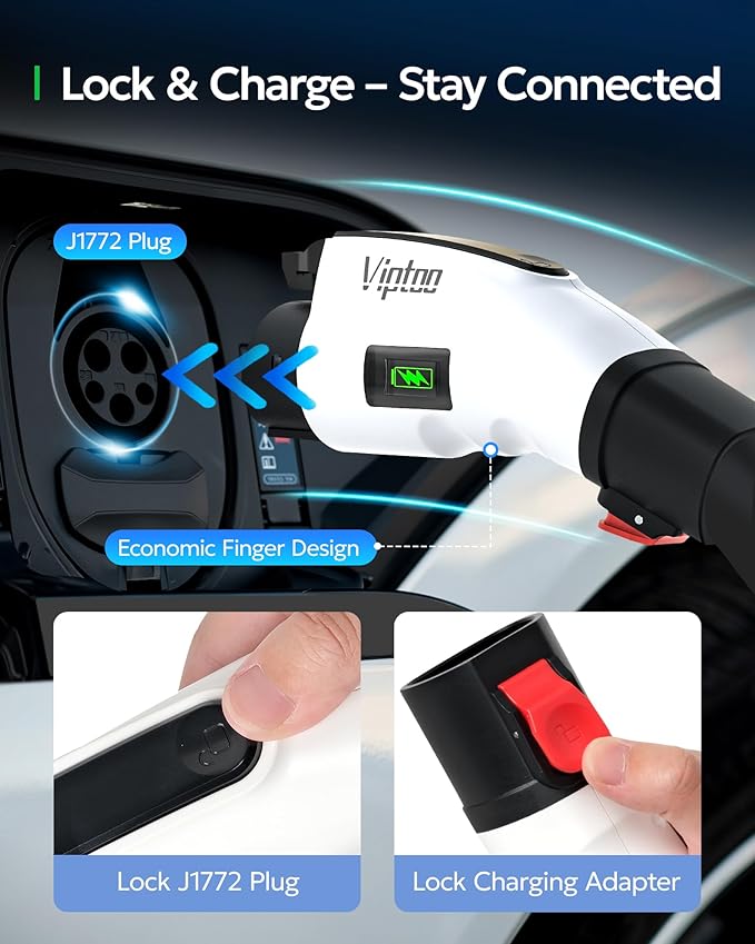Adapter for Tesla to J1772 Adapter, Compact with Light Indicator, Compatible with Tesla Wall/Mobile/Destination Chargers, Converts Tesla to J1772 for Non-Tesla EVs (for J1772 EVs Only)