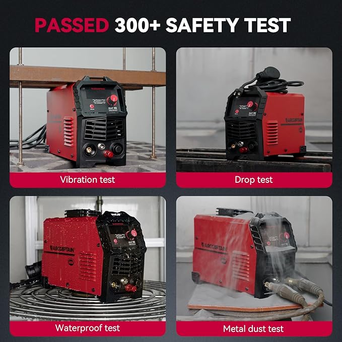 ARCCAPTAIN 55A Plasma Cutter, Large LED Display, Non-Touch Pilot ARC Plasma Cutting Machine, 120/240V Dual Voltage IGBT Inverter, 1/2" Clean Cut, Post Flow, 2T/4T, for Beginners DIY