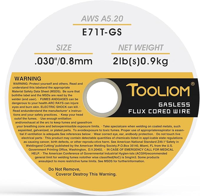 TOOLIOM E71T-GS .030" Diameter 2-Pound Spool Flux Core Self-shielded Carbon Steel MIG Welding Wire