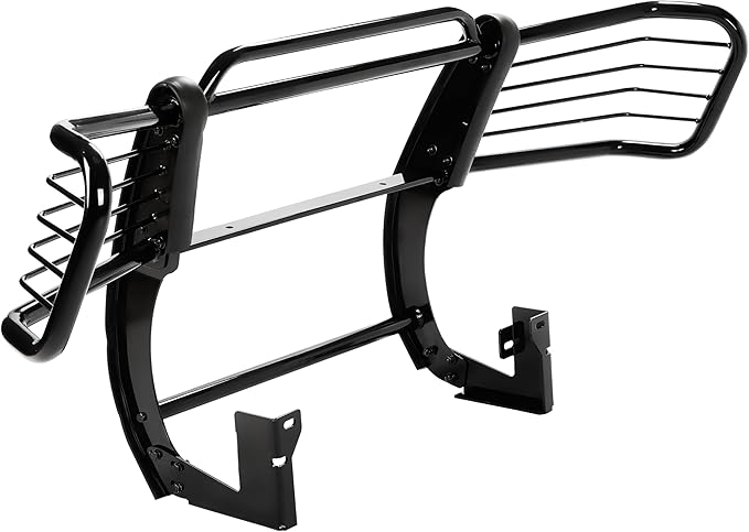 KUAFU Grille Guard Compatible with 2002-2009 Chevy Chevrolet Trailblazer EXT Bull Bar Front Bumper Grill Grille Guard Protector Brush Push Bar Powder Coated Black Steel