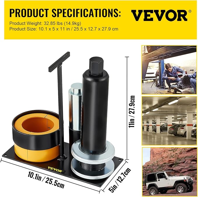 VEVOR Carrier & Pinion Bearing Puller, Compatible with Dana 30, 40, 60, 70, Ford 9" Bearings, Pinion Puller Tool with 2 Clamshells, 45# Steel Clamshell Carrier Bearing Puller for Auto Repair