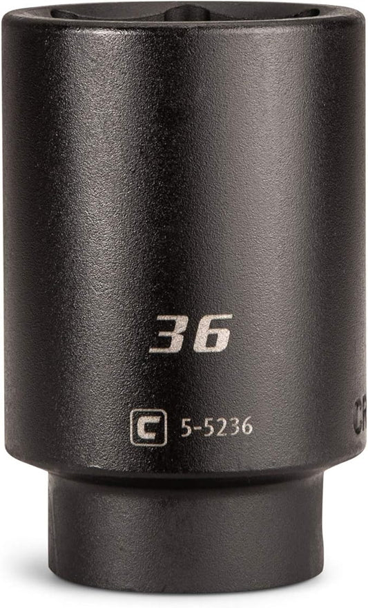 Capri Tools Deep Impact Socket, 1/2-Inch Drive, 6-Point, Metric (36 mm)