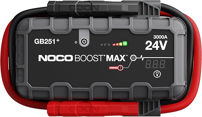 NOCO Boost Max GB251: 3000A UltraSafe Jump Starter – 24V Lithium Battery Booster Pack, Portable Jump Box, Power Bank & Jumper Cables - for 32L Gas and Diesel Engines