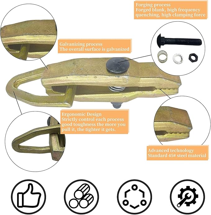 Auto Car 5 Ton 2-Way Pull Clamp Repair Clamp, Self-Tightening Grips Collision Repair Tools Body Repair Pull Clamp Two Way Frame Back Frame Machine Sheet Metal (Flat Clamp)