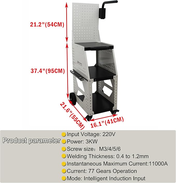Steel Dent Pulling Machine Stud Welder Car Repair Spot Dent Puller Vehicle Body Dent Pull Tool Kit with Professional Tool Cart 220V