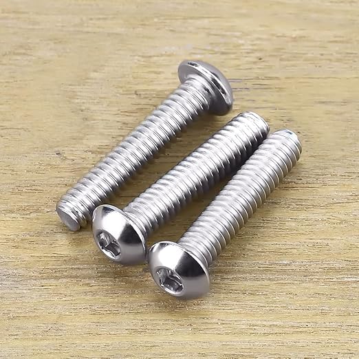 1/4-20 x 1-1/4" Button Head Socket Cap Bolts Screws, 304 Stainless Steel 18-8, Allen Hex Drive, Bright Finish, Fully Machine Thread, Pack of 25