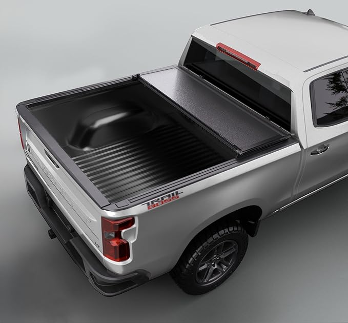 Low Profile Hard Folding Truck Bed Tonneau Cover Fits 2020-2026 Silverado/Sierra 2500 3500 HD New Body Style 6.9FT Bed (82.2")