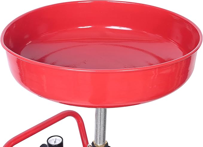 Aain Portable Oil Drain Container,20 Gallon Waste Oil Drain Tank,Air Operated Drainer for Oil Change,Portable Fluid Drain Disposal with Adjustable Height,Heavy Duty Construction with Wheels