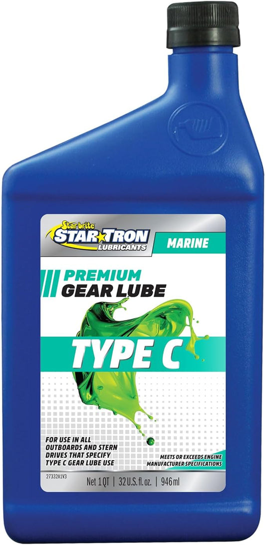 STAR BRITE Star Tron Premium Type C Lower Unit Gear Lube - High Performance Lubricant for Johnson, Evinrude, OMC Outboards & Sterndrives - 32 OZ (027332)