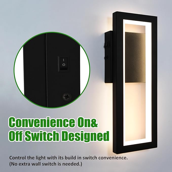 12V LED RV Vanity Wall Sconce with Switch, 10W 3500K Warm White Reading Light, Durable Metal Base & Shatterproof Acrylic Lens, Interior Lighting for RV, Camper, Trailer, Motorhome, Van, Boat