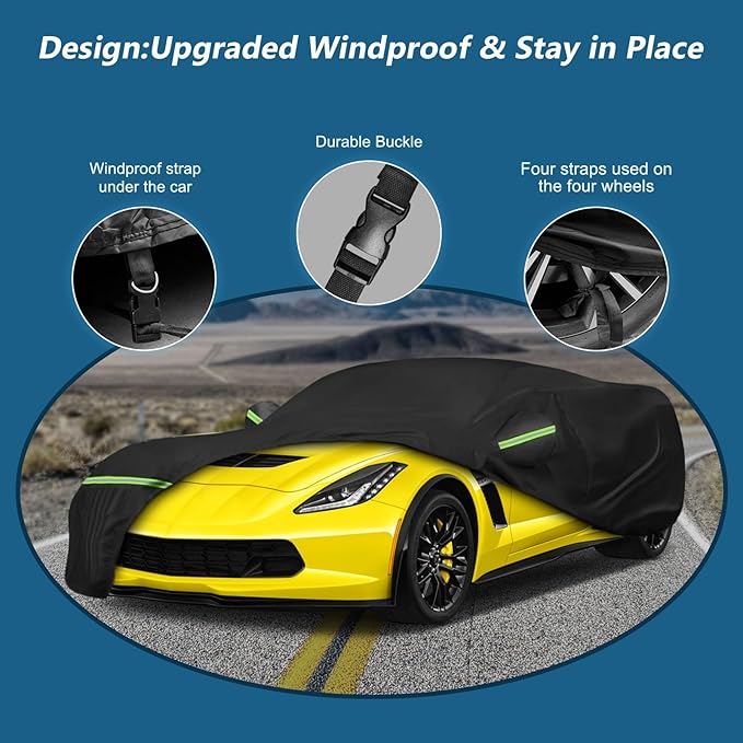 420D Waterproof for C7 Corvette Car Cover All Weather Protection Waterproof Windproof for 2014-2019 C7 Stingray, for C7 Chevy Corvette Stingray Z51 Z06