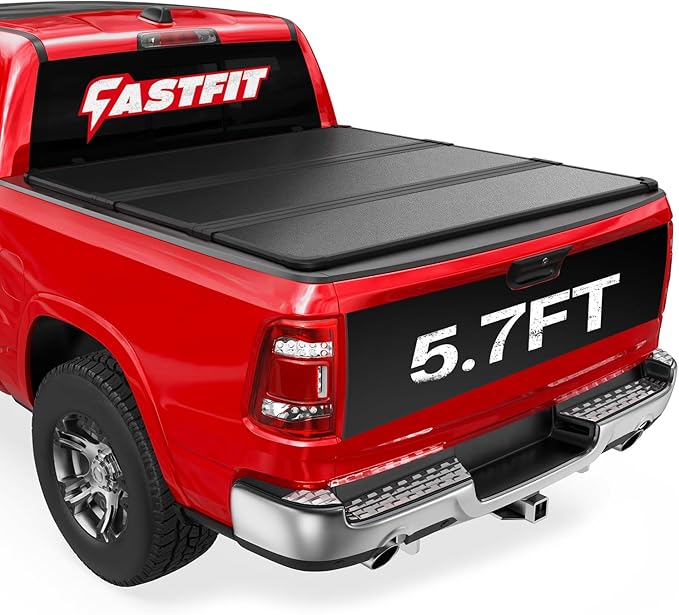 FASTFIT Hard Tri-Fold Tonneau Cover Fits 2009-2025 Ram 1500 with 5'7" (67.4in) Truck Bed w/o RamBox | On Top |