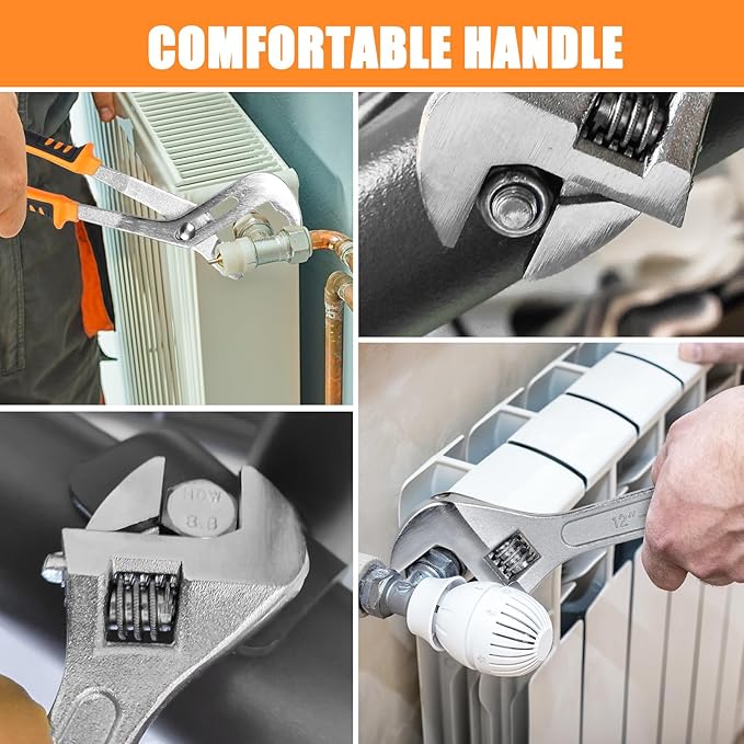 7-Pack Adjustable Wrench & Joint Pliers,Tongue and Groove Plier Set with Adjustable Wrench Set for Home Repair,Forged Steel Anti-Slip Comfortable Grip Handle