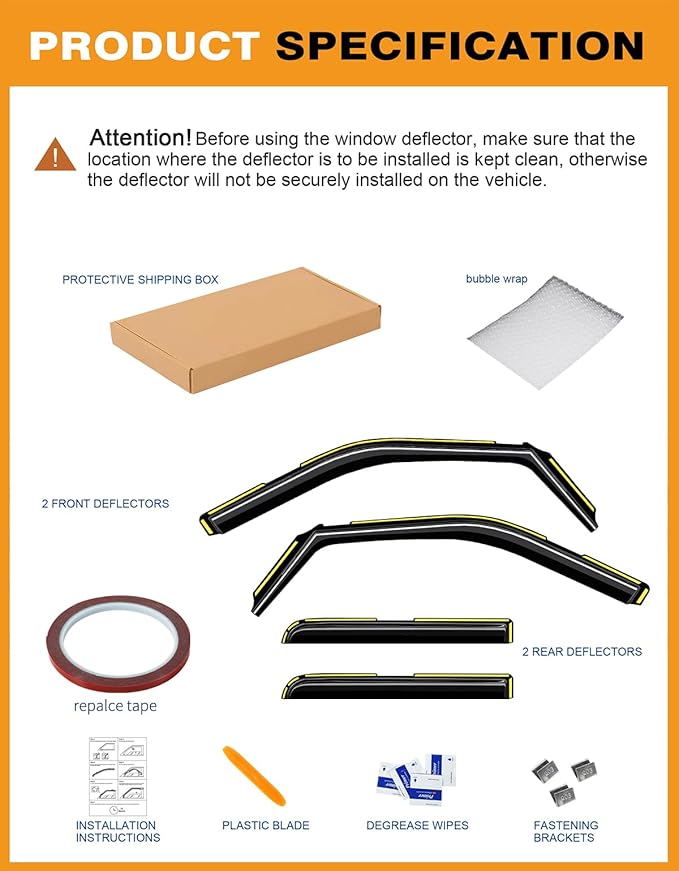 in-Channel Window Rain Guards Fit for Truck F150 2021-2026 SuperCrew Extra Truck Rain Guard Durable Window Deflectors Vent Visors Vent Shades Window Visor Exterior Car Accessories - 4 pcs