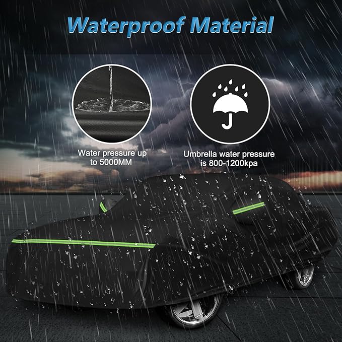 Car Covers for Chevy Monte Carlo 1970-1972/1978-1988, 420D Oxford Cloth Sun Heat Protection Outdoor Full Covers with Driver Side Zipper Windproof Heavy Duty All Weather for 1970-1988 Monte Carlo