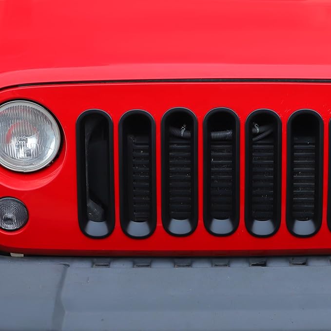 JK Grill Inserts Front Grille Mesh no Mesh Cover Guard for Jeep Wrangler JK 2007-2017 Clip-on Grille Accessories