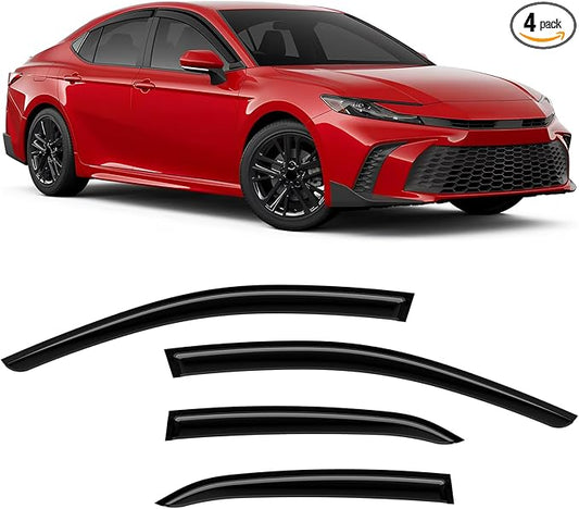 Extra Durable Rain Guards Fit for 2019-2025 Toyota Camry, Tape-on Side Window Deflectors 19 20 21 22 23 24 25 Camry Wind Deflectors Rain Guard Black - 4 PCS