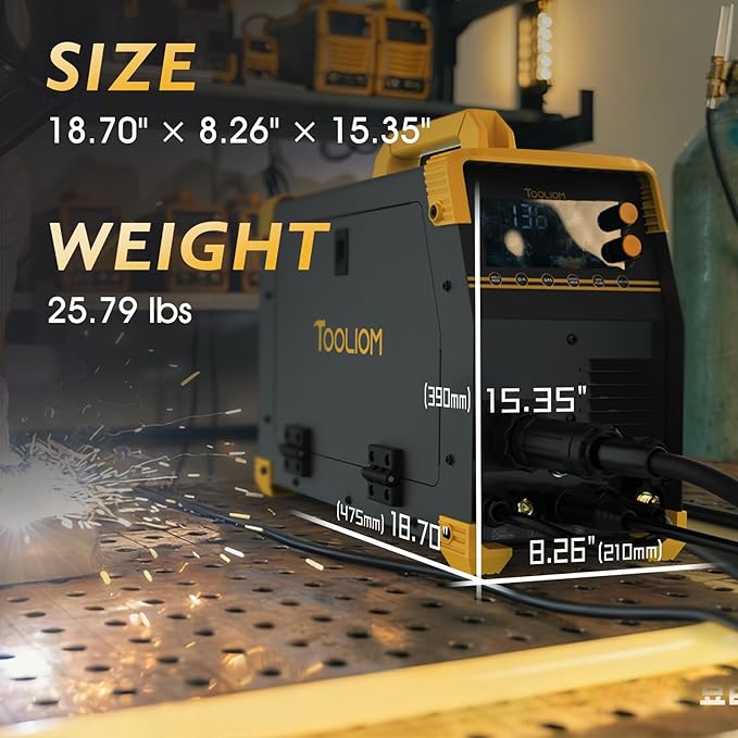 TOOLIOM MIG/TIG/CUT/Stick Welder 5 in 1 Multiprocess Welding Machine 110/220V Dual Voltage Aluminum Welding Machine Spool Gun Compatible