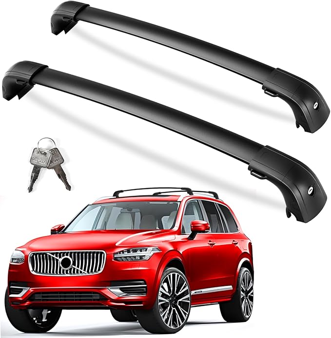 KINGGERI Roof Rack Cross Bars Compatible with Volvo XC90 XC-90 2016-2026, 220lbs Heavy Duty Anti-Theft Lockable Aluminum Roof Rails Crossbars Rooftop Accessories Luggage Racks Carrier