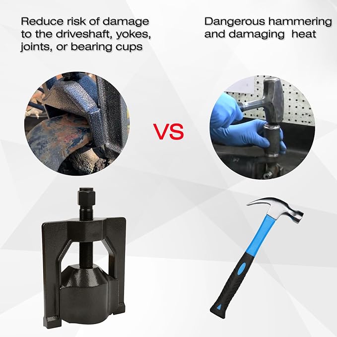 U Joint Press and Removal Tool Heavy Duty Universal Ball Joint Puller Tool for Class 7 and 8 Trucks, Removing 1.5 to 2.2 Inch Bearing Cups, Fit Kenworth Peterbilt Freightliner Mack Volvo