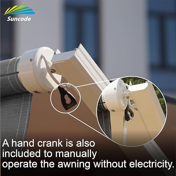 Suncode White Motorized RV Awning Modular Retractable RV Awning Complete Kit for RV,5th Wheel,Travel Trailers,Toy Haulers,and Motorhome RV Trailer Awning for Home or Camper-20x8Ft-Blue Fade