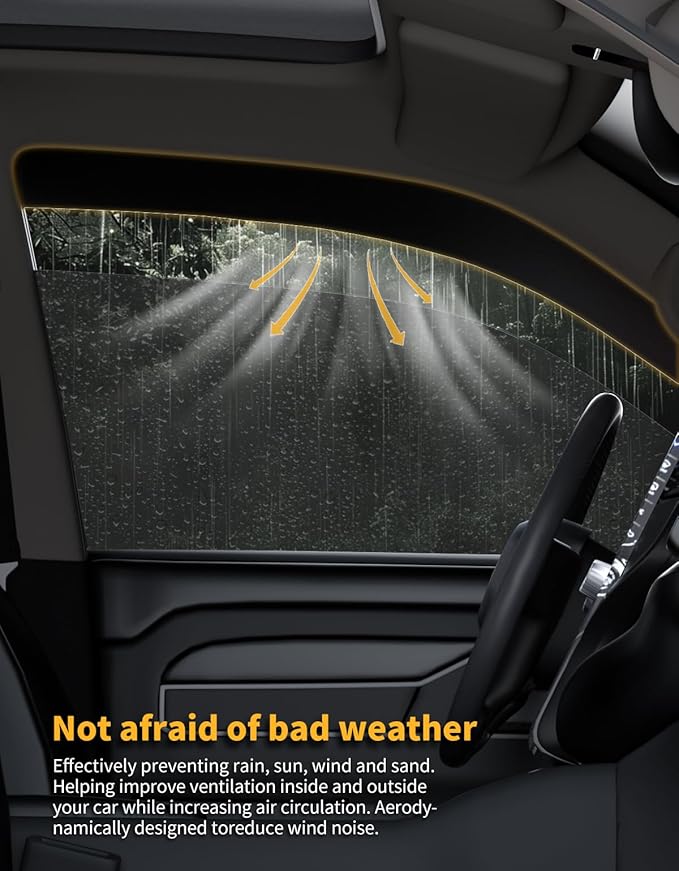 6pcs Tape-On Window Rain Guards Fit for Toyota RAV4 RAV 4 2019-2025, Extra Durable Window Visors Window Deflectors Vent Visors Vent Shades Car Accessories-6pcs